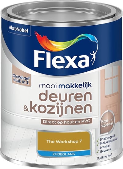 Flexa - Mooi Makkelijk Deuren & Kozijnen Zijdeglans - The Workshop 7 - Mengverf - 750 Ml