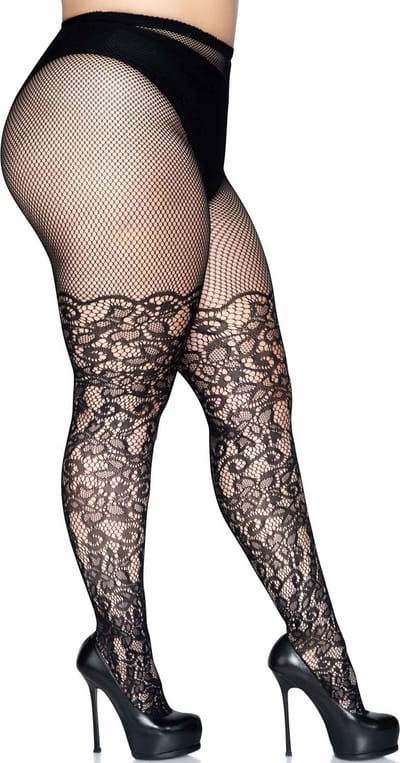 Collant résille met bloemenmotief voor dames Leg Avenue