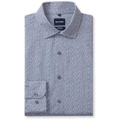 OLYMP No. Six 24/Seven Overhemd, Super Slim, Modern Kent, Marineblauw