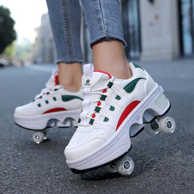 Sporten Buiten Rollerschaatsen Nieuwe Deformatieschoenen Vierwielige Dubbeldoel Rollerskates Dubbele Rij Weglopschoenen Rollerskates Kunnen Gaan 33