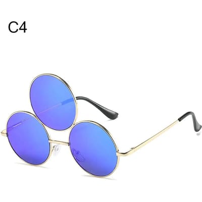 Derde Oog Zonnebril Nieuwe Chinese Stijl Erlang God Drie Ogen Punk Bril Grappige Feest Halloween Cosplay Bril blue