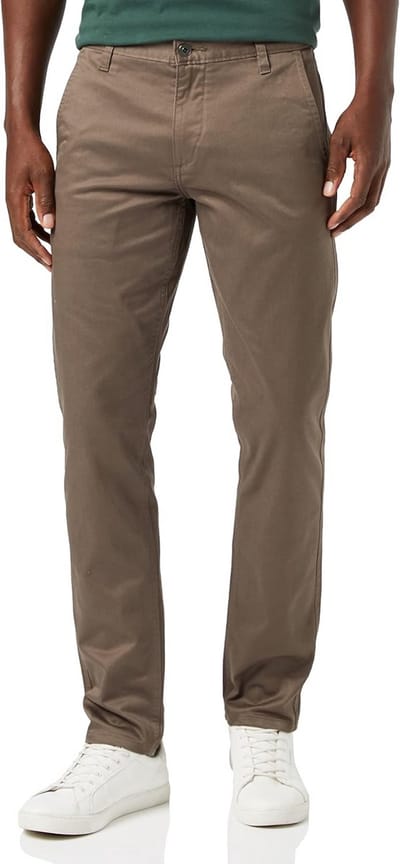 Slim Fit Heren Chino Broek - Stretch Twill Katoen Khaki