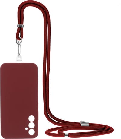 Mobiparts Siliconen hoesje met koord voor de Samsung Galaxy A34 Rood
