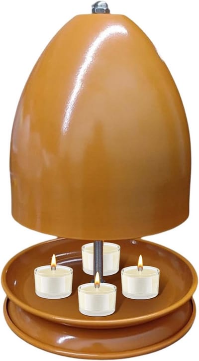 Terracotta Kachel - Kaarsoven - Kamer Verwarmen - Dubbelwandig Ontwerp - Tot 6 Kaarsen - Oranje