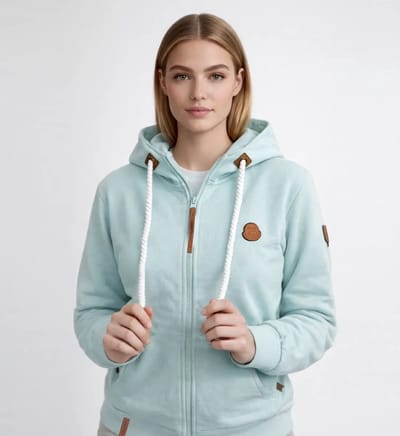 Lizzard Sports Dames Hoodie met Rits Mint Maat S - Dames vest met Rits en Capuchon - Comfort Fit