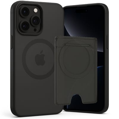 Hoesje geschikt voor iPhone 17 Pro met Pasjeshouder – Geschikt voor MagSafe en Kaarthouder – Transparant Zwart