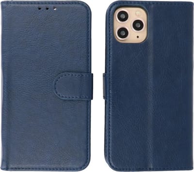 iPhone 11 Pro Hoesje - Book Case Telefoonhoesje - Kaarthouder Portemonnee Hoesje - Wallet Case - Navy