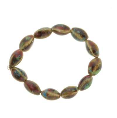 Behave - Elastische armband met keramieke kralen - handgemaakt - 17 cm