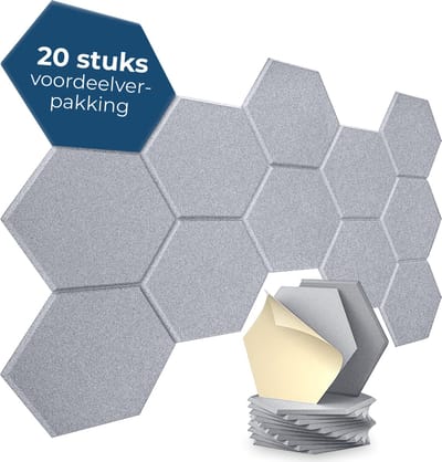 DeciShield 20 akoestische panelen - Zelfklevend -Wandpaneel - Geluidsisolatie - Geluidspanelen - Afrikaans Grijs