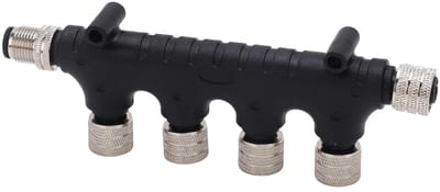 Waterdichte T-stekker - Marine Netwerk - Schepen Besturen - 4-poorts Connectie - IP67 Bescherming - Zwart