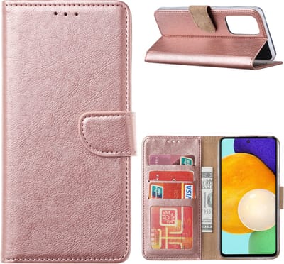 Hoesje Geschikt Voor Samsung Galaxy A53 / A53s hoesje bookcase Rose Goud - Hoesje Geschikt Voor Samsung Galaxy A53 wallet case portemonnee hoesje - A53 5G Hoes met Pasjeshouder cover