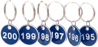 Duurzame en Waterdichte Aluminium Nummer Labels met Sleutelhangers voor Sleutels, Tassen en Bagage