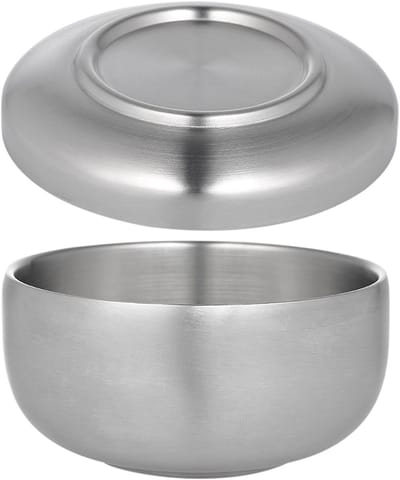 Scheerkom Roestvrijstaal - Scheerzeep Mok - Baard Reinigen - Glad Delicaat Ontwerp - 11 x 7 cm - Zilver
