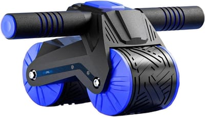 Buikroller Wiel - Ab Roller - Core Training - Automatische Rebound - 24.5 x 15.9 x 19 cm - Blauw