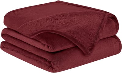 BARBONS fleece deken - plaid dekens - 220x240 - zachte warme fluffy - rood