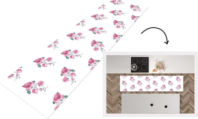 Keukenloper - Loper keuken - Rozen - Patronen - Bloemen - 200x50 cm - Keukenloper vinyl
