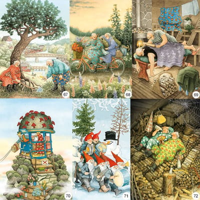 Inge Löök Postkaart set van 6 kaarten, Wenskaar (set 12 kaart 67-72 )