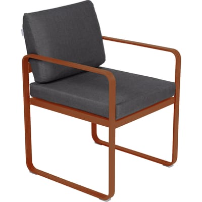 Fermob BELLEVIE fauteuil voor de eethoek - E2 gekonfijte sinaasappel - A3 grafietgrijs