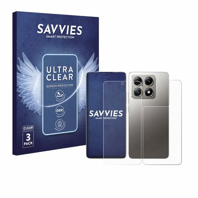 Savvies - Screenprotector voor Xiaomi 14T Pro (Voor+Achter) - Folie Beschermfolie transparant 6 Stuks