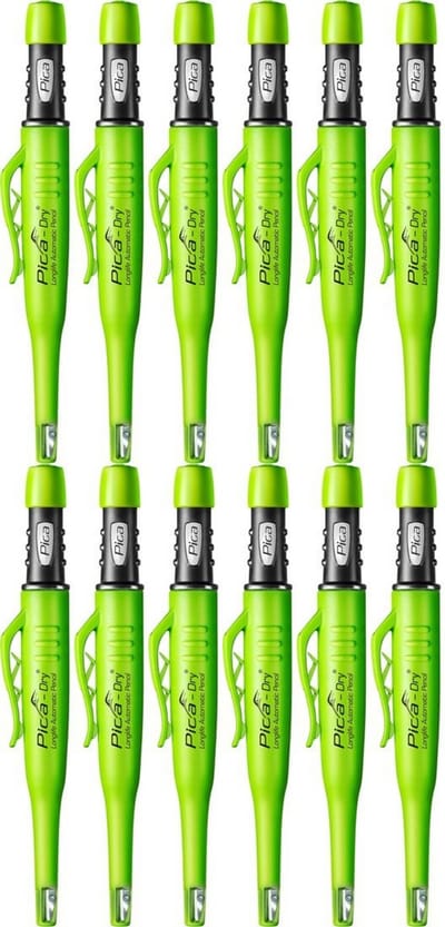 Pica Dry 3030 - Markeerpotlood - Universeel - 12 Stuks + Puntenslijper