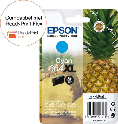 Epson 604XL - Inktcartridge - Origineel - Hoge capaciteit - Cyaan