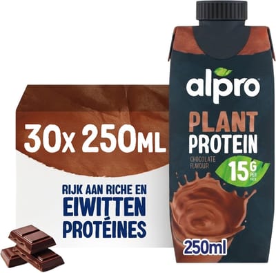 Alpro Sojadrink Protein Chocolade 30 x 250ml : Plantaardige Kracht & Rijk aan Eiwitten