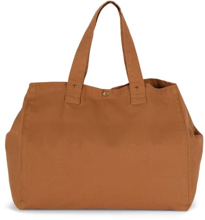 Kimood Shopper van verwassen katoen KI3208 - Washed Caramel Coffee - One size