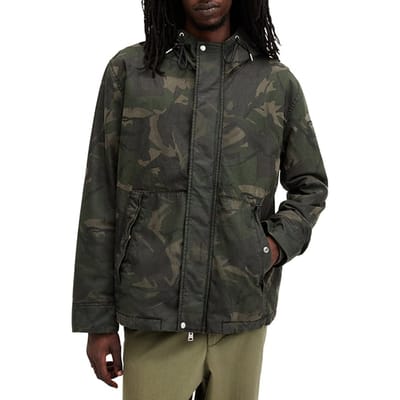 AllSaints Atticus Jacket Camo Green Taglia: S | Giacche leggere Outlet | Uomo | Verde