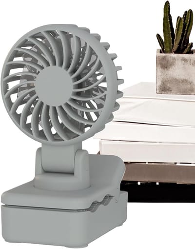 VHV - Tafelventilator - Bureauventilator - Clip ventilator - Mini ventilator - Oplaadbaar - Stil - Krachtig - Voor kantoor, thuis en op reis - 6 x 7 x 10.5 cm - Groen