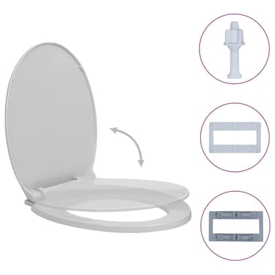 vidaXL - Toiletbril - soft-close - ovaal - lichtgrijs