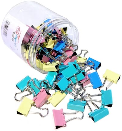 Dailygoods- Binderclips 60 Stuks - Gekleurde Metalen Klemmen - Mini 15 mm - Duurzaam - Corrosiebestendig - Voor Kantoor/Thuis - Paperclips