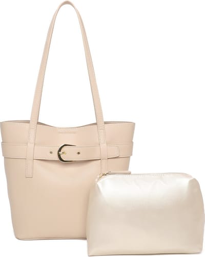 Ines Delaure - Hippe tas in tas handtas - 2 tassen voor 1 - beige