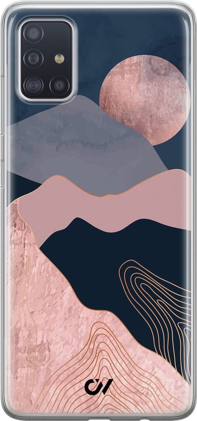 Hoesje geschikt voor Samsung Galaxy A51 hoesje - Landscape Rosegold - - Roze - - Casevibes