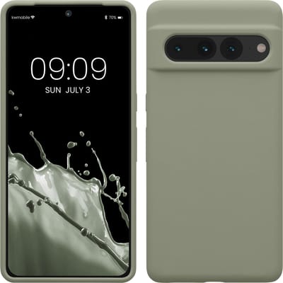 kwmobile telefoonhoesje geschikt voor Google Pixel 7 Pro - Hoesje met siliconen coating - Smartphone case in grijsgroen