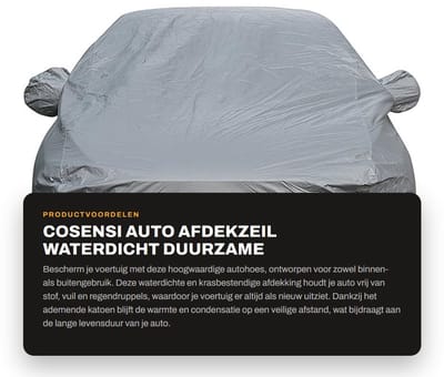 Dailygoods- Afdekzeil Waterdicht - Autohoes Buiten - Ademend Katoen - Krasbestendig - Duurzaam - Heavy Duty