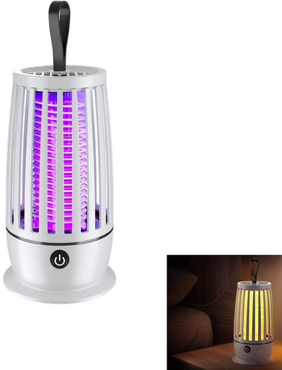 KZQ Elektrische muggenlamp met UV-licht - Insectenvanger voor vliegende plaagdieren - Stille en effectieve muggenmoordenaar - Geschikt voor thuis keuken terras en balkon - Wit
