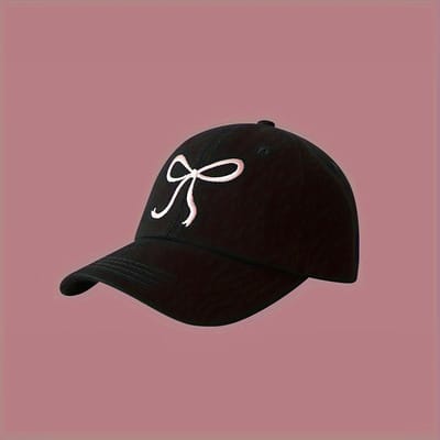 1 stuks Verstelbare Leuke Strik Baseballpet - Zoet En Romantisch Roze Ontwerp, Gemaakt van Lichtgewicht Polyester, Koppelsmuts met een Zachte Top