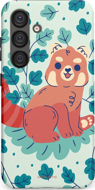 Casetastic Hoesje Geschikt voor Samsung S25 - Stijlvolle Beschermende Duo-layer Case - Rode panda tuin