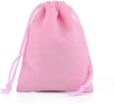 Elegante fluwelen trekkoord zakjes voor sieraden, cadeautjes en trouwe feesten - Set van 5, 9x12cm, roze