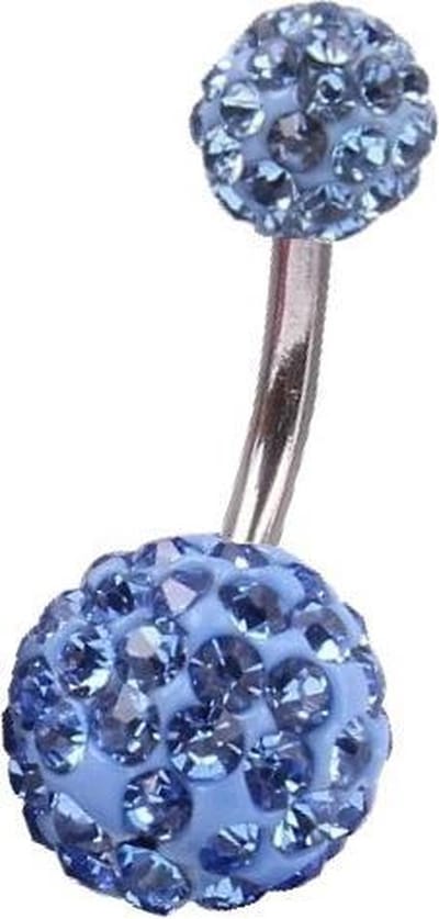 Fako Bijoux® - Navelpiercing - Disco Dots Duo - Lichtblauw