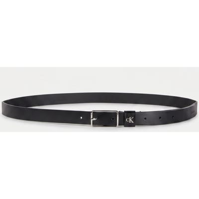 Calvin Klein Full Grain Leather Logo Belt Black/shiny Nickel Taglia: 65 | Cinture Outlet | Donna | Nero