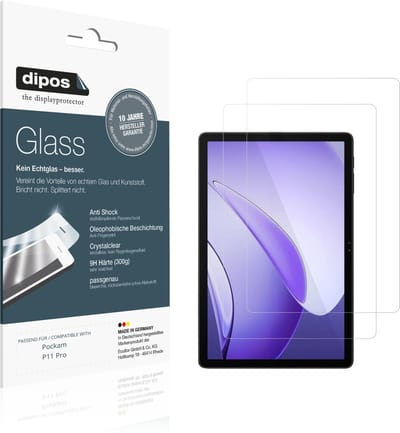 dipos – 2x Pantserfolie geschikt voor Pockam P11 Pro | 9H Screenprotector