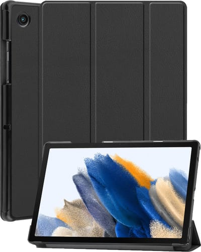 Hoesje - Geschikt voor Samsung Galaxy Tab A8 - Dun & Stevig - Hardcover Book Case - Trifold Bookcase Hoes - Hard Cover - Tablethoes - Zwart