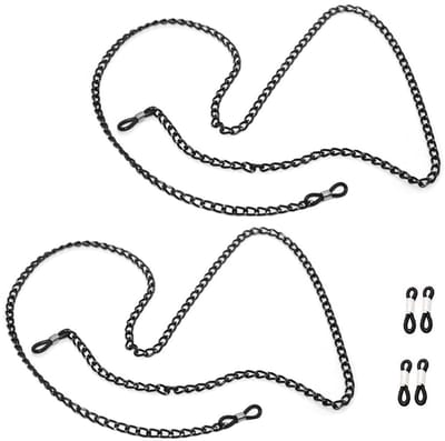 Dailygoods- Lenzenvloeistof - 2 Stuks Brillenkoord - Zonnebril Riem Houder - Lanyard Ketting - Rubber Uiteinden - Legering Materiaal - Brillenketting