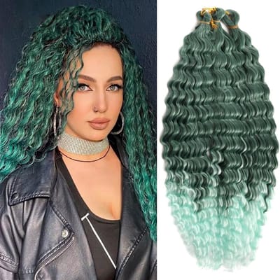 Dailygoods- Haarextensies 56 cm - 3 Pakketten - Diepe Golvende Ombre - Synthetisch Haar - Boho Vlechten - Huidvriendelijk Materiaal - Vlechthaar