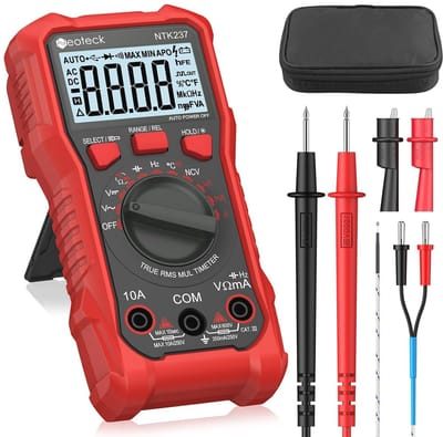 Digitale Multimeter met Krokodillenklem - AC/DC, Spanningsmeter, Weerstand, Capaciteit, Temperatuur