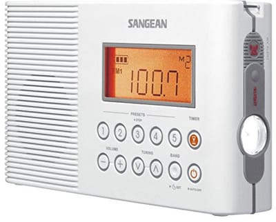 Waterproof Shower Radio with FM/AM and LED Lights