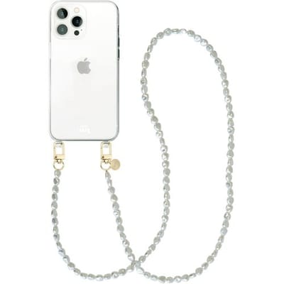 xoxo Wildhearts siliconen hoesje - Geschikt voor iPhone 11 Pro - Pearlfection - Telefoonhoesje - Hoesje met koord - Parelketting - lang telefoonkoord - Transparant hoesje (lange variant)