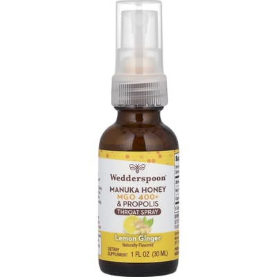 Manuka Honing & Propolis Keelspray, Citroen Gember, Mgo 400+, 30 ml (1 fl oz)