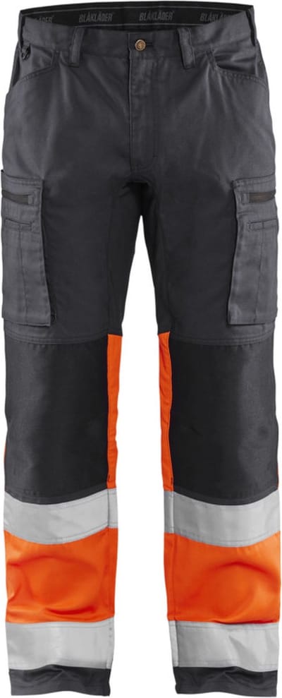 Blaklader Werkbroek met stretch High Vis 1551-1811 - Medium Grijs/ High Vis Oranje - C52